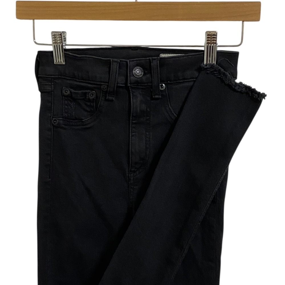 Rag & Bone JEAN Skinny Jeans Black Distressed High Rise Grunge‎ Monochrome 4